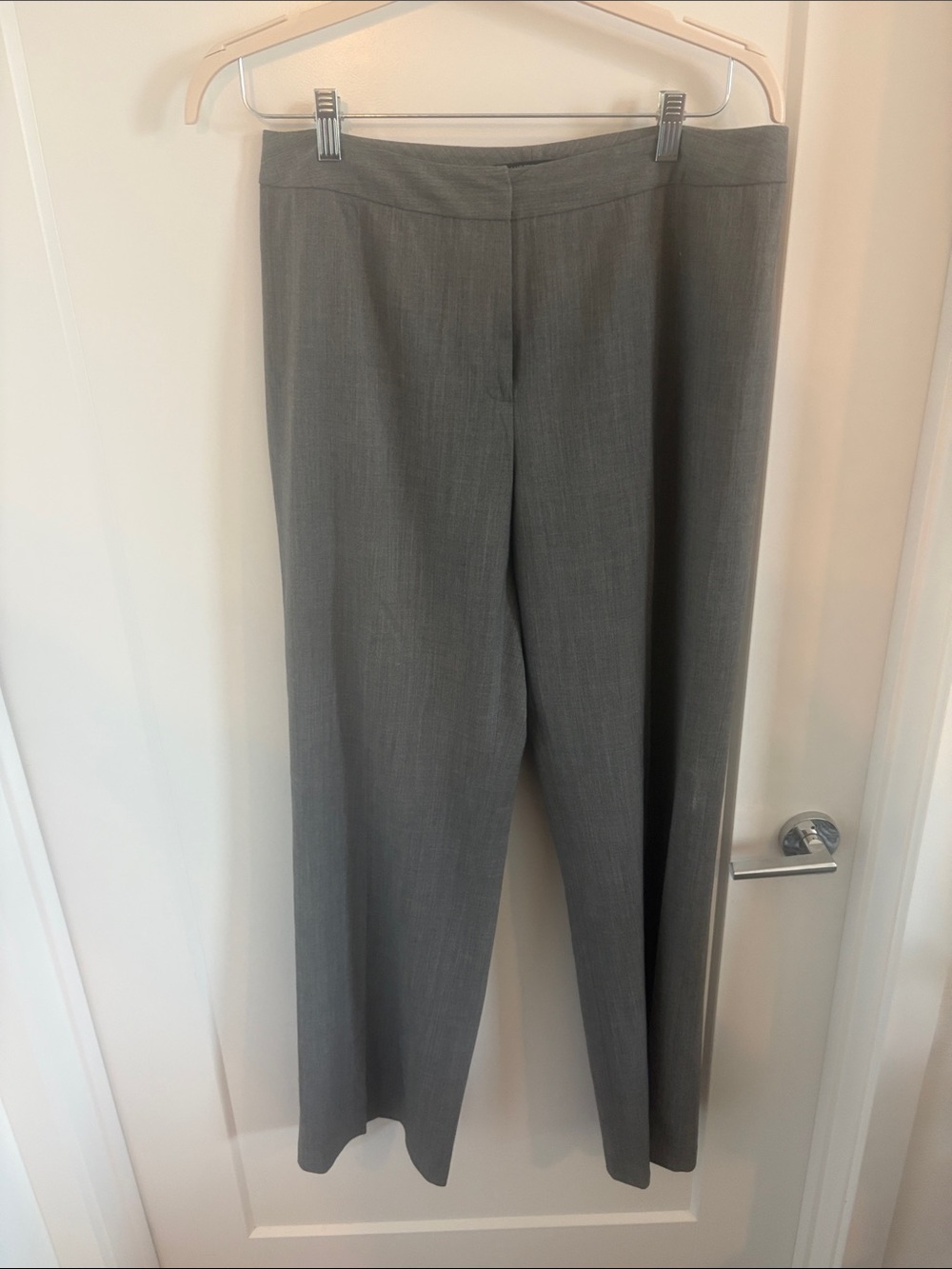 Lafayette 148 New York Gray Straight-Leg Trousers